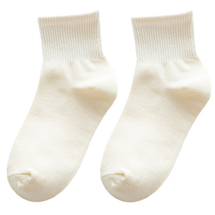 白色袜子女纯棉女款中筒袜2025新款女士春秋季吸汗短袜冬女生棉袜