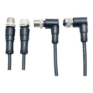 M12连接器传感器航空插头4芯5芯ABD编码注塑传感器连接线带线2米
