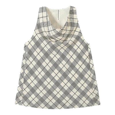 官方授权FAE格纹挂脖吊带背心