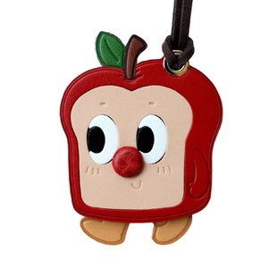 fingerstudio指作 苹果牛角包吐司小众皮质包包挂件车挂寓意挂饰