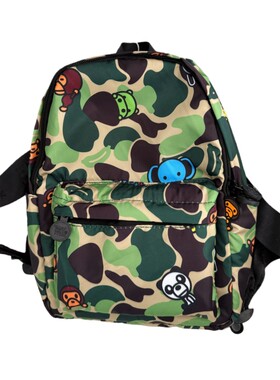 宅女同款小猴子迷彩绿色双肩背包