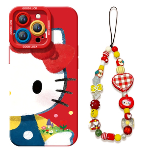 红色猫咪适用iqooneo11手机壳iqooneo9s新款neo8pro保护iq00套全包vivoiqooneo7爱酷iqooneo10pro+外壳se