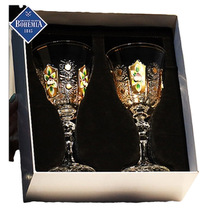 捷克进口BOHEMIA水晶玻璃轻奢高脚红白葡萄酒杯香槟杯子礼盒套装