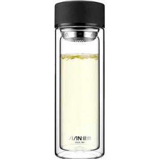 富光双层家用高硼硅玻璃杯大容量女学生便携泡茶杯子水杯男款定制