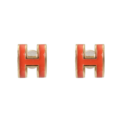 DSTYLE金属立体感珐琅字母H耳钉