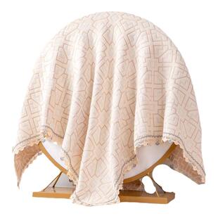 梳妆台镜子盖布镜面防尘罩套新中式高档圆形化妆镜遮挡帘盖巾装饰