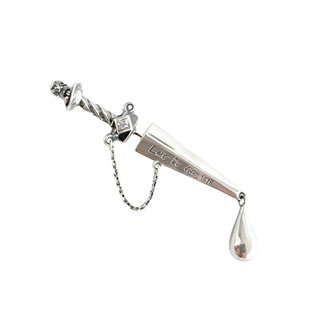 睡莲生生世世 原创设计925纯银无限之刃耳钉英文小众个性长剑耳环