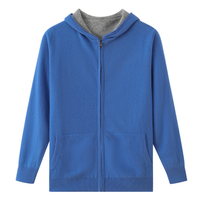 双面可穿100%羊毛衫男连帽外套