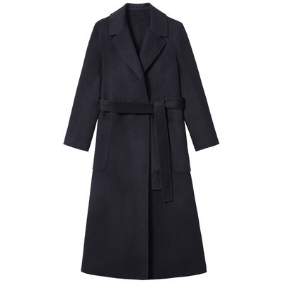 商场同款PURE TOUCH女装25秋冬丝绒毛混纺双面呢大衣长款H型毛呢