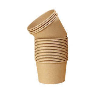 一次性本色纸碗纸杯加厚圆形家用结婚聚餐泡面野餐盒商牛皮纸整箱