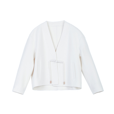 白色新中式国风短外套女2025新款