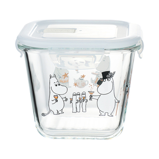 LUNTAYOx姆明联名玻璃汤碗可微波炉加热饭盒上班族带饭水果保鲜盒