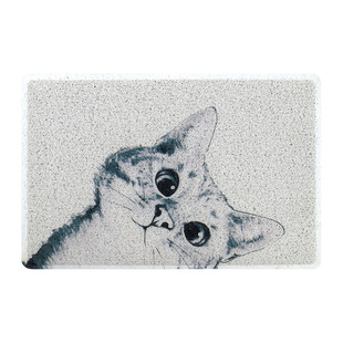 卡通丝圈地垫黑白猫门垫家用地毯入户门地垫厨房防滑垫子脚垫客厅