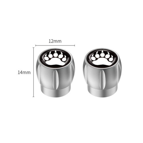 通用型气门芯盖铝合金属汽车轮胎装饰脚印图熊帽盖多种气门嘴保护
