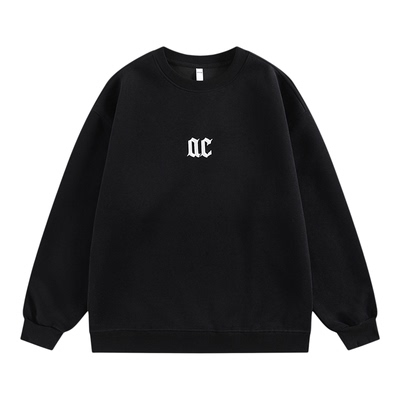 美式复古字母刺绣重磅圆领卫衣