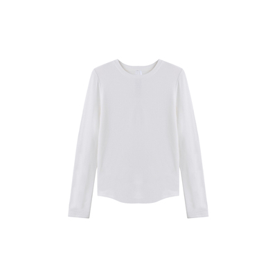 莫代尔高织细毛圈拉绒圆领打底衫