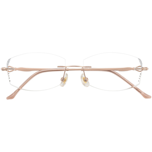 纯钛切边无边框近视眼镜女可配度数纯欲眼睛框镜架高级感素颜神器