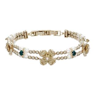 Riotlily浮花梦影手链花朵珍珠串珠浪漫可调节手镯女款新年礼物