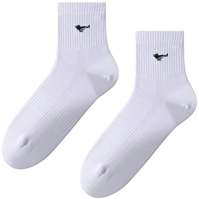 七匹狼防臭白色全棉抗菌男士袜子