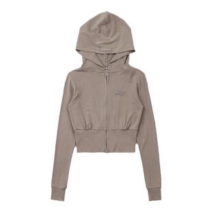 韩国badblood美式修身显瘦款连帽卫衣休闲百搭刺绣拉链外套女秋季