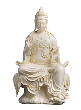 陶瓷自在观世音菩萨送礼收藏摆件