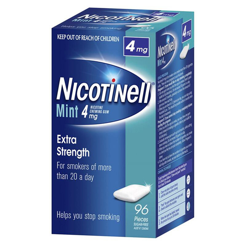 澳洲戒烟糖nicotinell口香糖零食戒烟食品有效的清薄荷味肺包邮