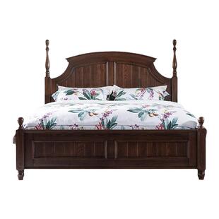 美式床复古美式实木床双人床法式大床卧室床主卧家具白蜡木乡村