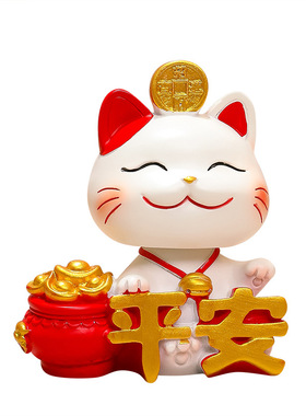 可爱摇头招财猫家居装饰办公桌面汽车载摆件女生情绪治愈系小礼品