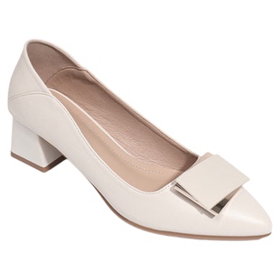 高跟鞋女2026新款女鞋粗跟尖头气质百搭晚晚风浅口妈妈鞋大码单鞋