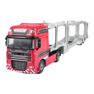 凯迪威双层平板运输车汽车模型仿真合金大卡车儿童全金属玩具车