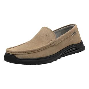 七匹狼牛皮休闲皮鞋一脚蹬防滑驾车男鞋官方正品真皮软底鞋子男款