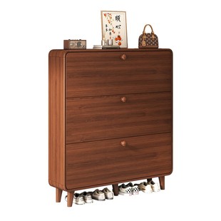 实木超薄鞋柜家用门口2026新款入户收纳柜靠墙一体玄关窄边鞋架子