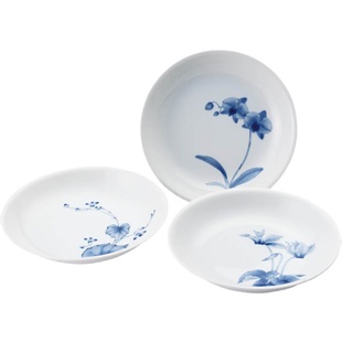 日本进口香兰社原装正品染付青花日式大深盘餐盘汤盘家用咖哩盘子