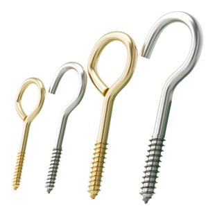 镀镍碳钢羊眼自攻螺丝挂钩吊环铁钩铁木牙螺钉固定装饰灯钩螺丝钉