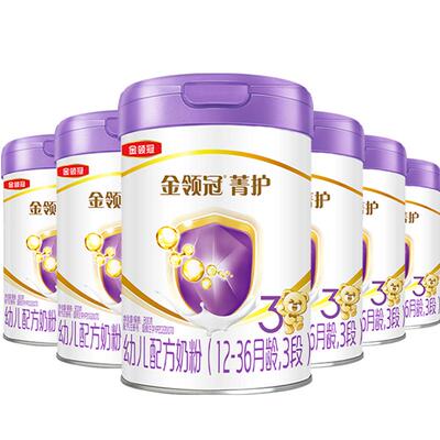 【乳铁加倍】伊利金领冠菁护3段12-36个月幼儿配方牛奶粉800g*6