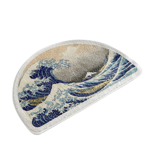 日式浮世绘 ins风半圆卫生间地垫浴室门口防滑垫吸水脚垫子蛋糕绒