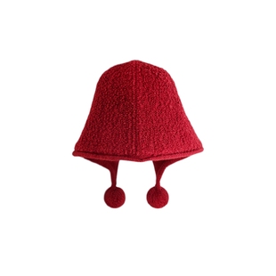 AJIDOU阿吉豆帽子缤纷岁末系列新年圣诞红色羊毛绒亲肤毛线保暖帽