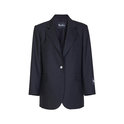 婉甸黑色一粒扣阔版西装外套