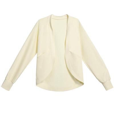 纯色休闲瑜伽长袖开衫外套