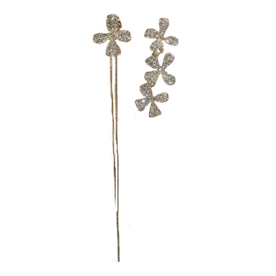 超仙满钻不对称花朵耳环