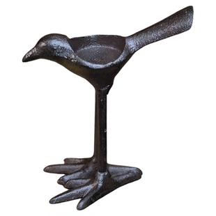 复古铸铁铁艺动物造型节日氛围装饰烛台家居桌面小鸟松果造型摆件