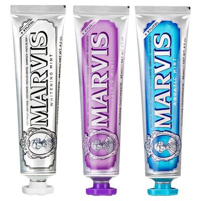 Marvis玛尔斯牙膏85ml意大利进口亮白清新去渍薄荷牙膏75ml玛尔仕
