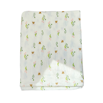 爱予宝贝纯棉A类皱皱纱布宝宝被套透气亲肤四季幼儿园婴儿童被单