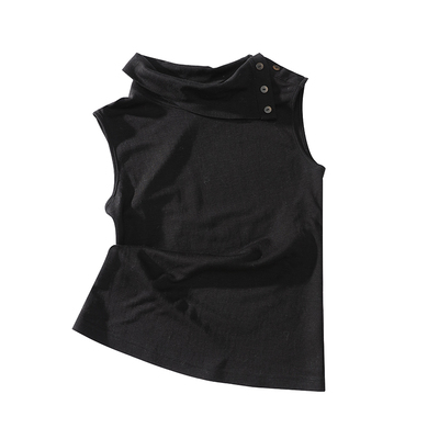 SINGLEMOMENT天丝高领无袖背心