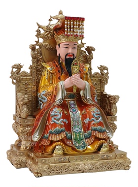 新款树脂神像铜彩玉帝王母像