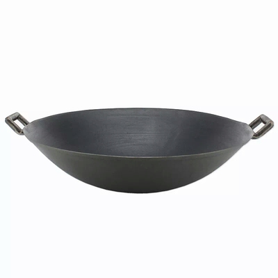 已开锅老式铸铁锅双耳无涂层不粘