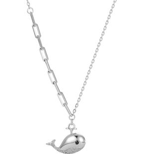 周六福小鲸鱼银项链女S925银吊坠锁骨链送女友本命年礼物