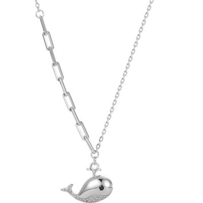周六福小鲸鱼银项链女S925银吊坠锁骨链送女友节日礼物