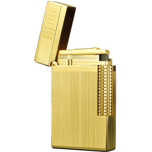 正品GBI大船朗声充气打火机男士高档黄铜创意送男友礼物侧滑火机