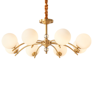 法式奶油风客厅吊灯全铜魔豆轻奢卧室餐厅灯美式新款主卧中山灯具